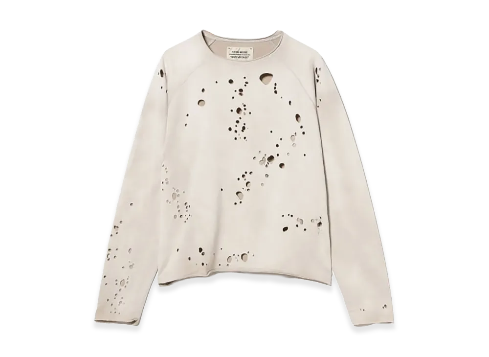 BEAMS FUTURE ARCHIVE / Crash Sweat Crewneck "Light Gray"