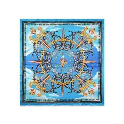 SUPPLIER Baroque Cross Silk Scarf "Blue"