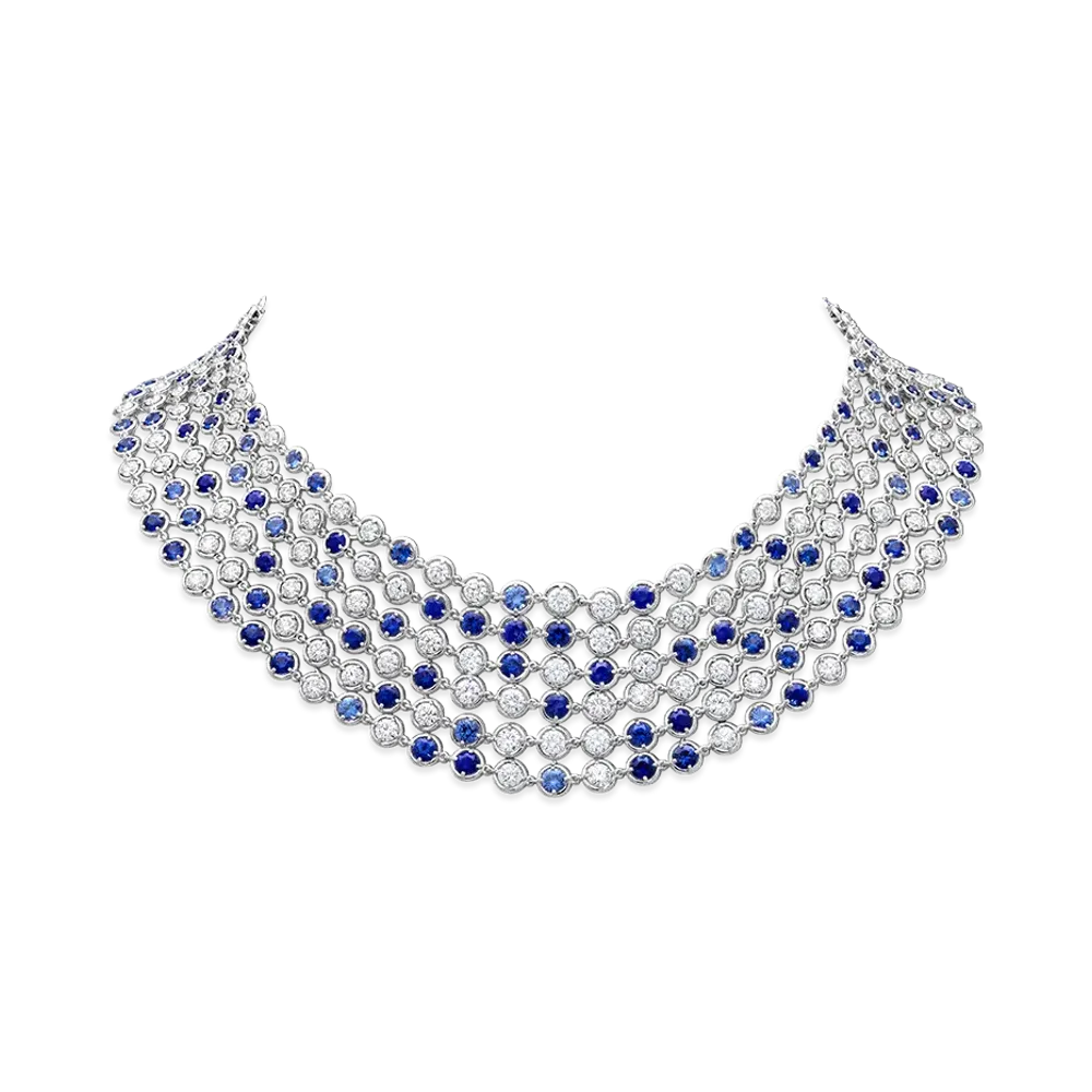 Van Cleef & Arpels Palmyre necklace "18K White gold/Sapphire/Diamond"