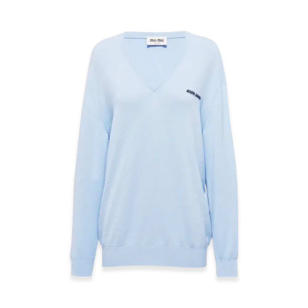 MIU MIU Women's Cashmere Logo Sweater "Astro"