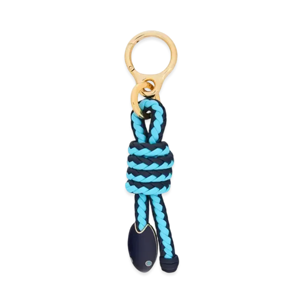 LOEWE Snake Knot Charm in Classic Calfskin "Dark Ink/Sky Blue"