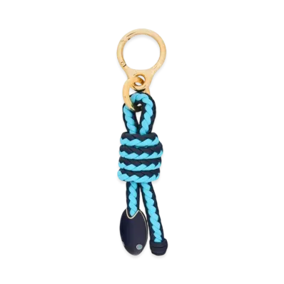 LOEWE Snake Knot Charm in Classic Calfskin "Dark Ink/Sky Blue"