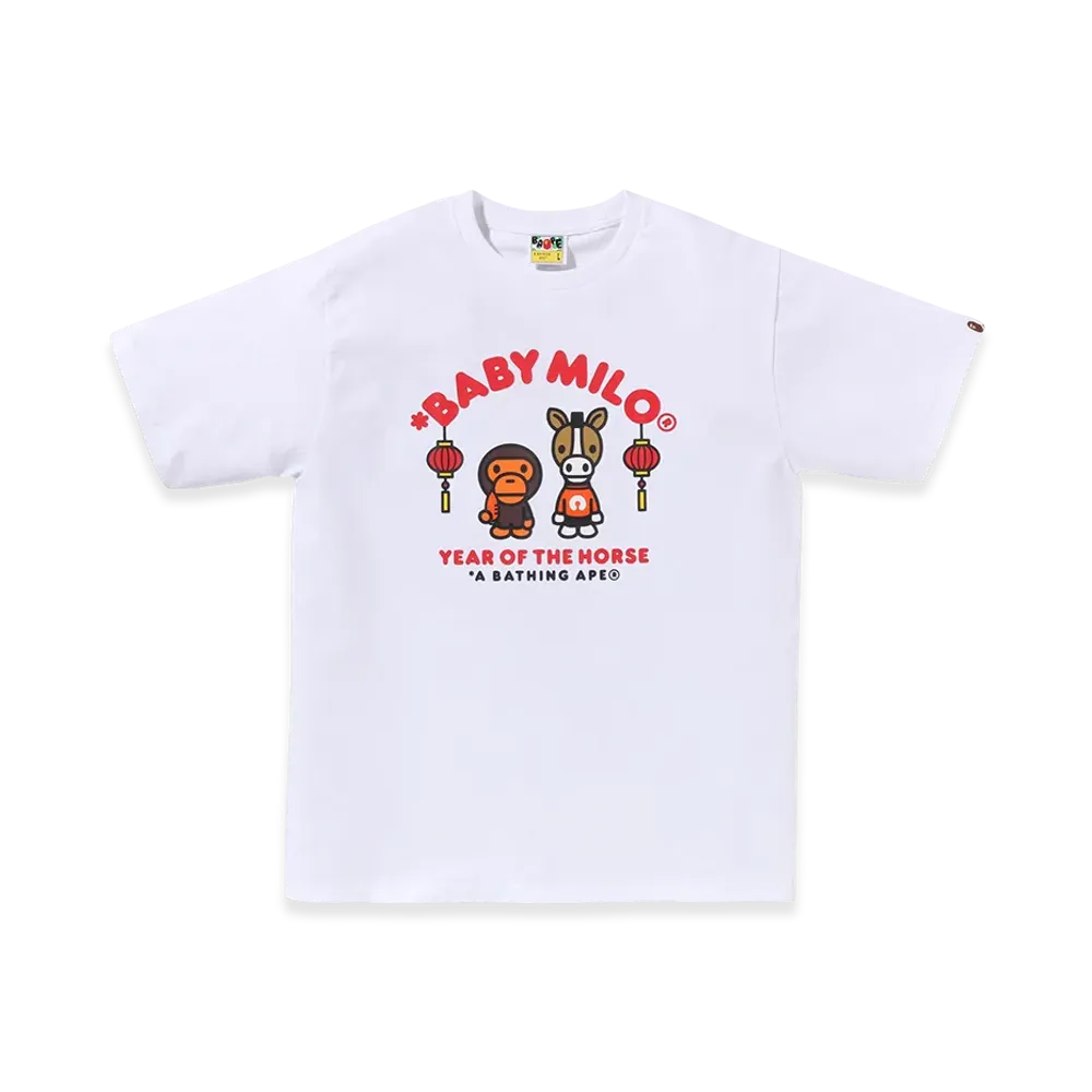 A BATHING APE Year Of The Horse Baby Milo Tee "White"