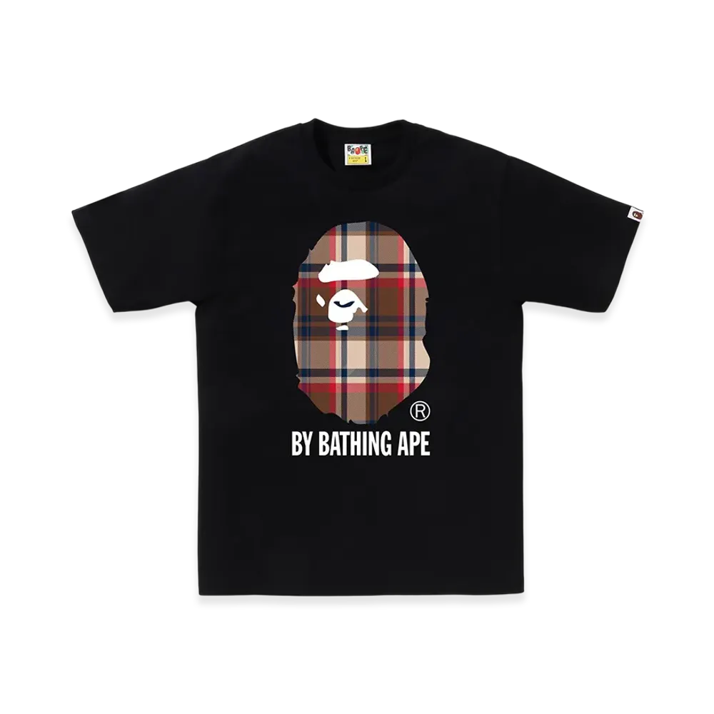 A BATHING APE Bape Check By Bathing Ape Tee "Black/Red"