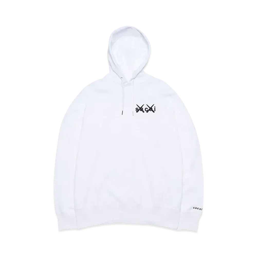 sacai KAWS Embroidery Hoodie "White"