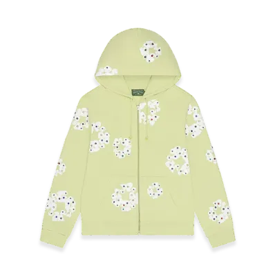 DENIM TEARS Rhinestone Cotton Wreath Zip Hoodie "Mint"