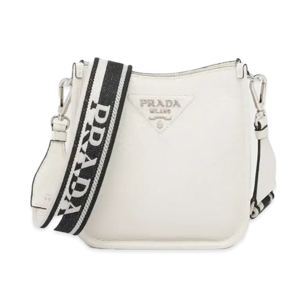 PRADA Leather Mini Shoulder Bag "White"