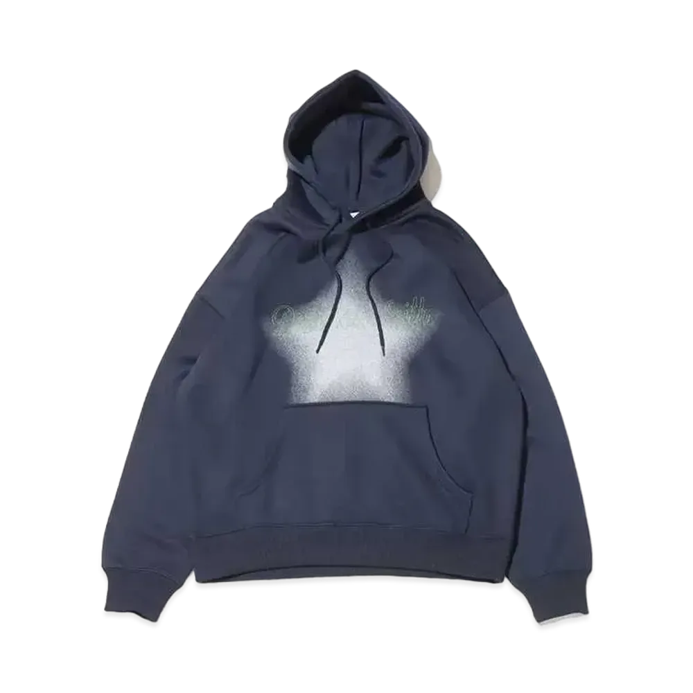 atmos pink Spray Print Hoodie "Navy"