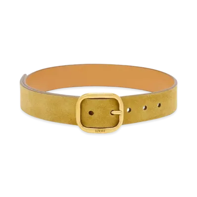 LOEWE Rounded Soft Belt in Suede "Rusty Gold"