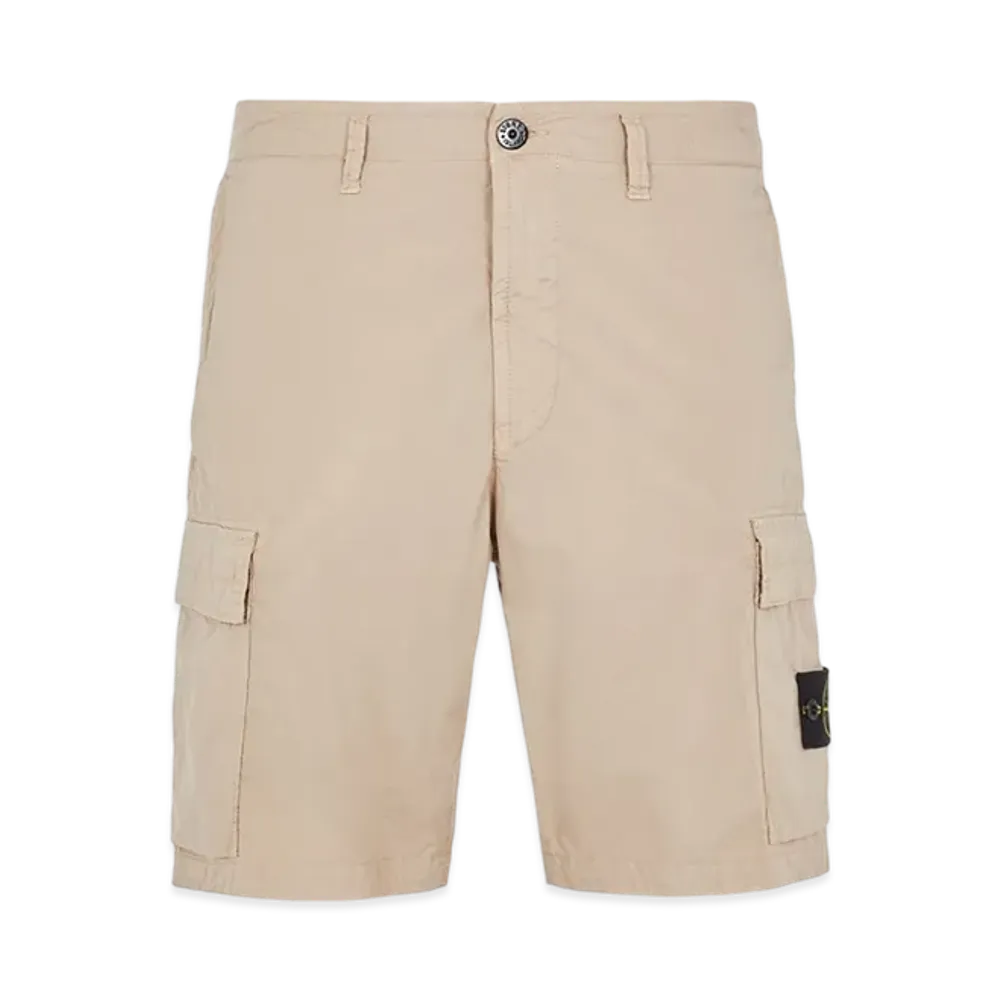 Stone Island L0803 Stretch Cotton Canvas Garment Dyed Cargo Bermuda Shorts - 23SS "Dove Grey"