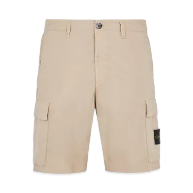 Stone Island L0803 Stretch Cotton Canvas Garment Dyed Cargo Bermuda Shorts - 23SS "Dove Grey"