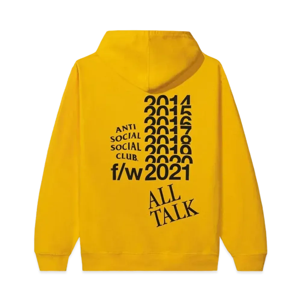 ANTI SOCIAL SOCIAL CLUB All Talk On A Blog Hoodie "Gold"
