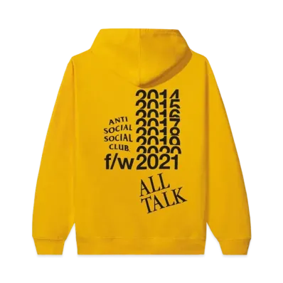 ANTI SOCIAL SOCIAL CLUB All Talk On A Blog Hoodie "Gold"