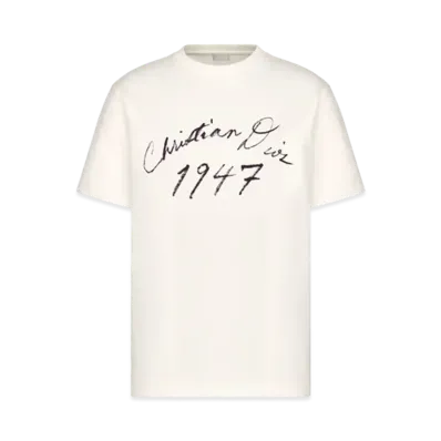 Dior Men's Handwritten Christian Dior Relaxed-Fit T-Shirt Cotton Jersey "White"