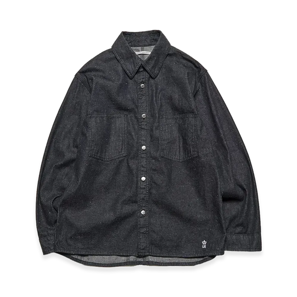 uniform experiment Nep Denim Double Pocket Shirt "Black"