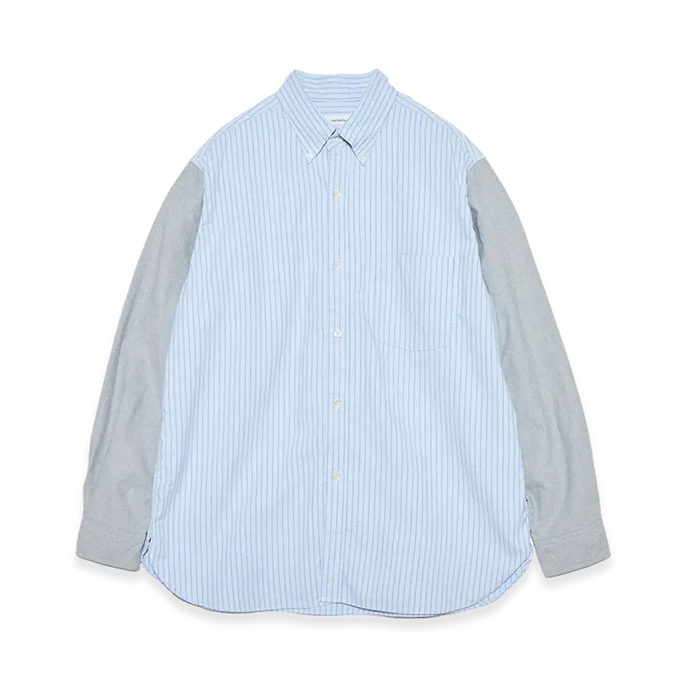 nanamica Button Down Stripe Storm Shirt "Sax"