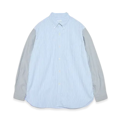 nanamica Button Down Stripe Storm Shirt "Sax"