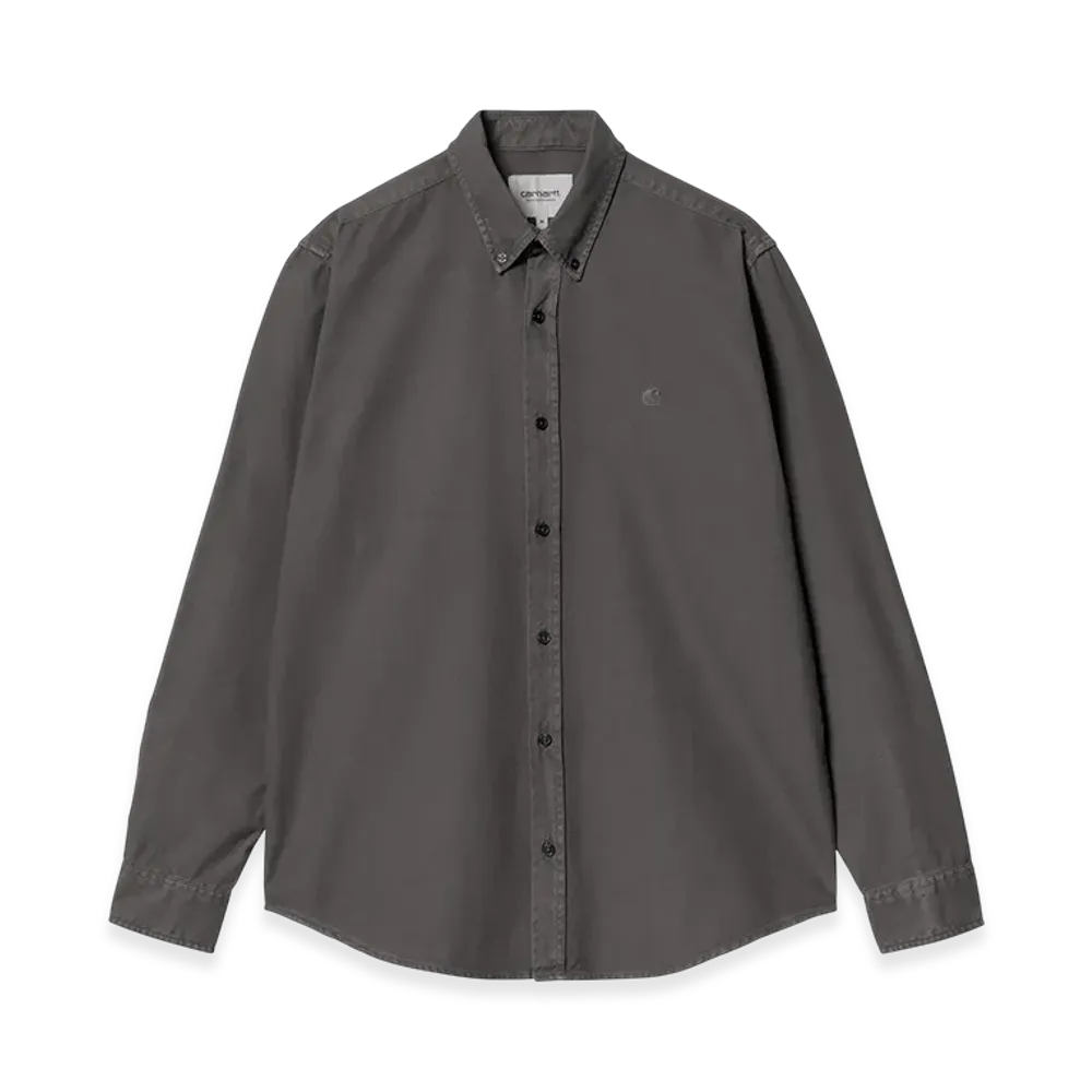 Carhartt WIP L/S Bolton Shirt "Graphite(Garment Dyed)"