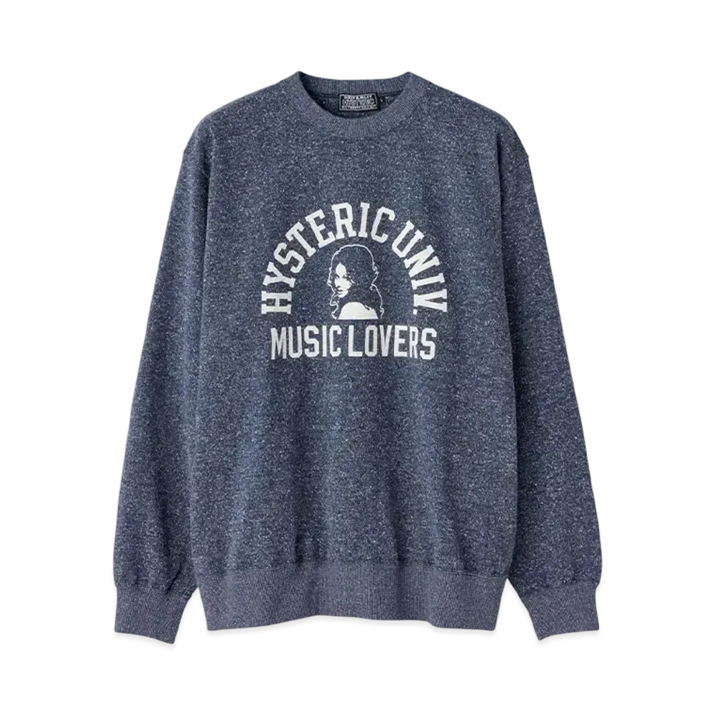HYSTERIC GLAMOUR Music Lovers Sweatshirt "Navy"