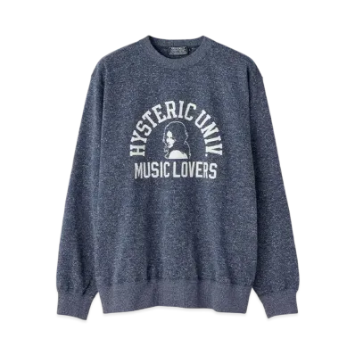 HYSTERIC GLAMOUR Music Lovers Sweatshirt "Navy"