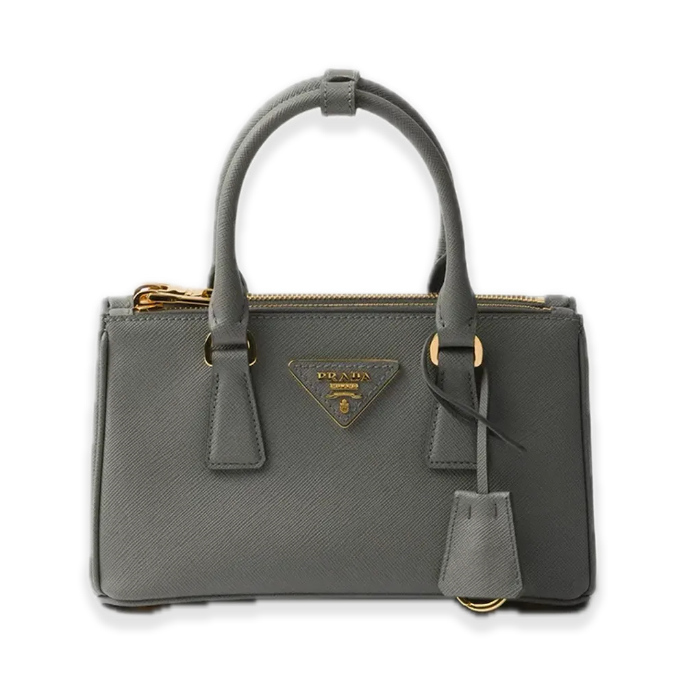 PRADA Saffiano Leather Mini Bag "Gray"