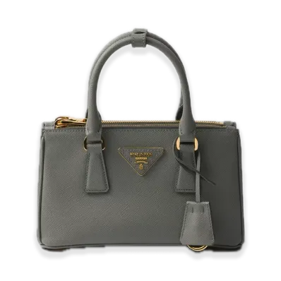 PRADA Saffiano Leather Mini Bag "Gray"