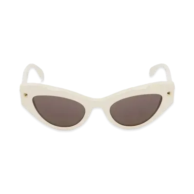 Alexander McQUEEN Spike Studs Cat Eye Sunglasses "Ivory"