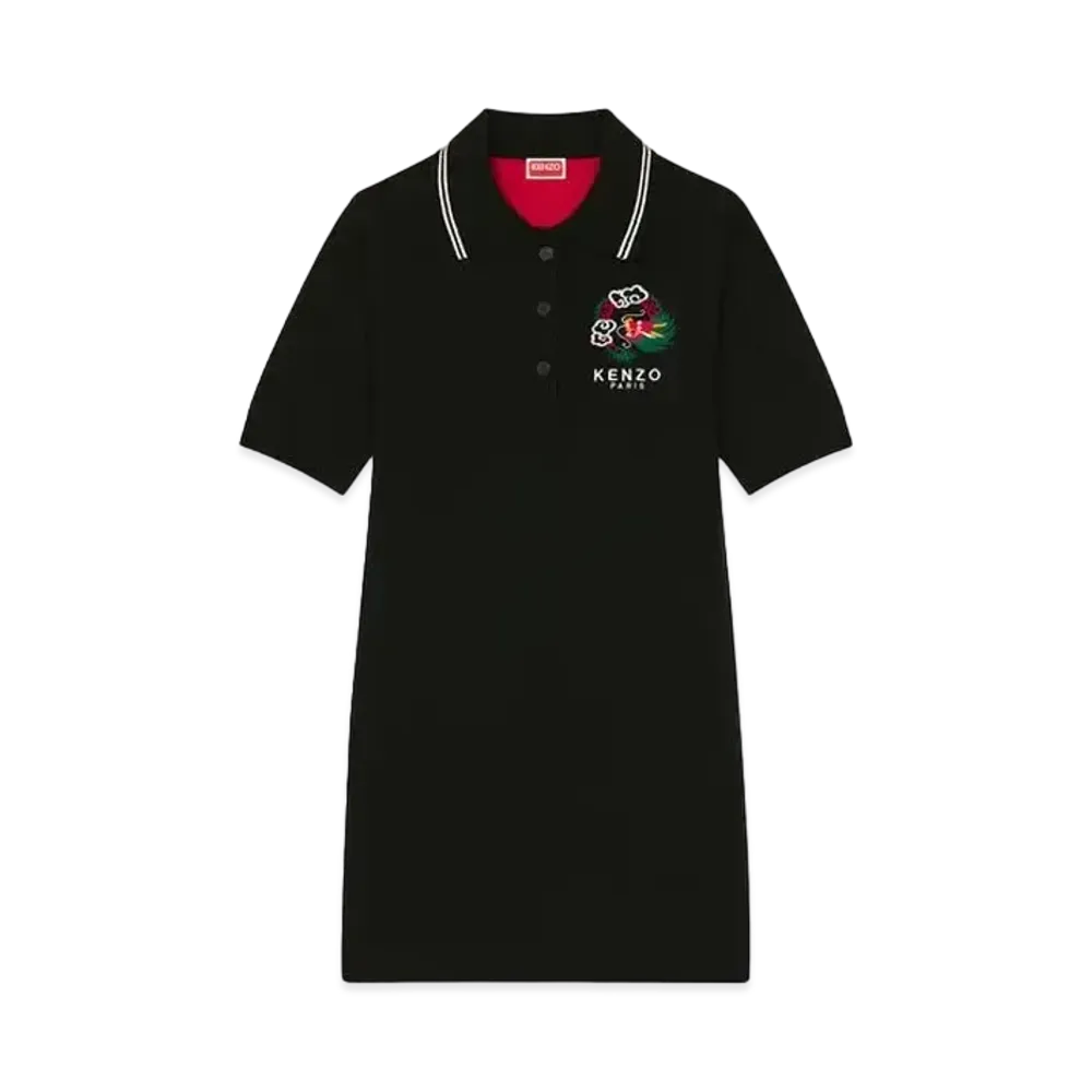 KENZO 'YEAR OF THE DRAGON' Polo Dress "Black"