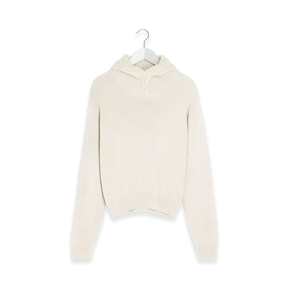 LEMAIRE Women's Hooded Sweater "Light Cream"