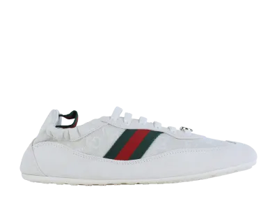 GUCCI Women's Ivory GG Fabric And Suede Sneakers "White"