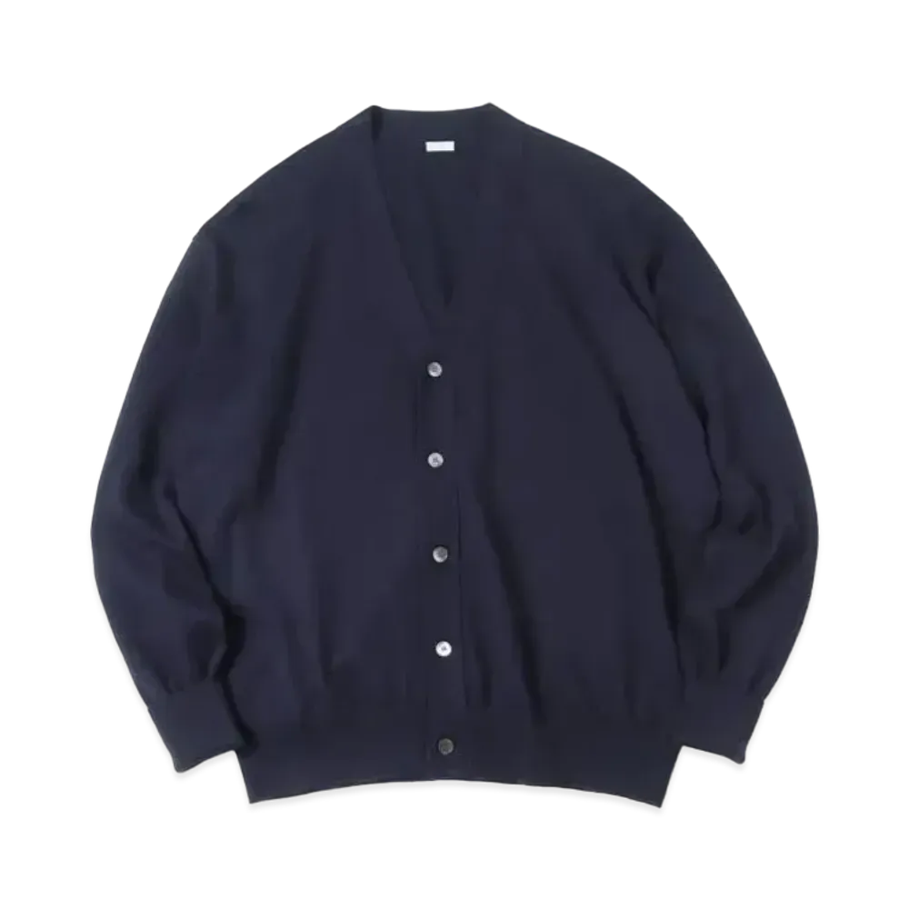 A.PRESSE Cotton Knit Cardigan "Navy"