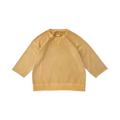 visvim JUMBO SWEAT 3/4 (UNEVEN DYE) "Mustard"