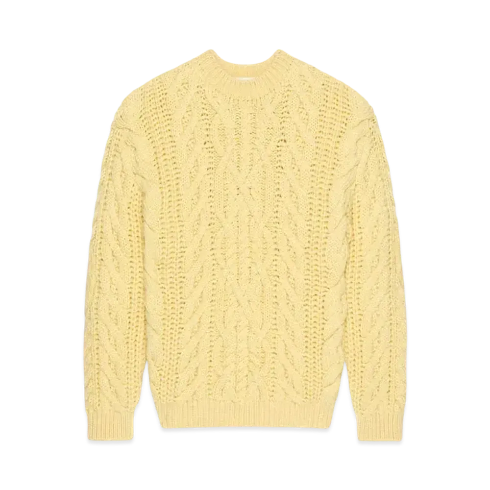 GIVENCHY Oversized Sweater In Cable-Knit "Pale Yellow"