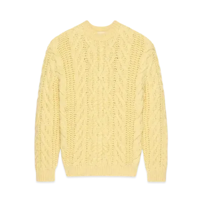 GIVENCHY Oversized Sweater In Cable-Knit "Pale Yellow"