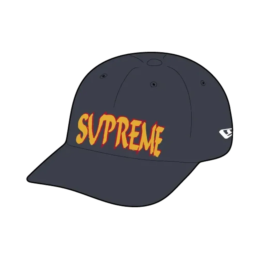 Supreme Sharp Spellout Adjustable New Era "Navy"