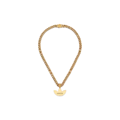 adidas x GUCCI Gourmette Necklace With Trefoil Pendant "Yellow Gold"