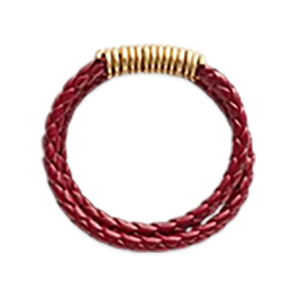 Bottega Veneta Curl Leather Bracelet "Dark Red"
