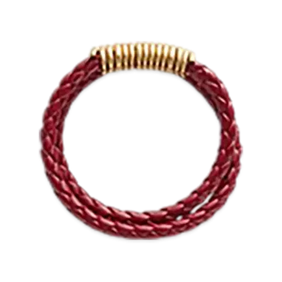 Bottega Veneta Curl Leather Bracelet "Dark Red"