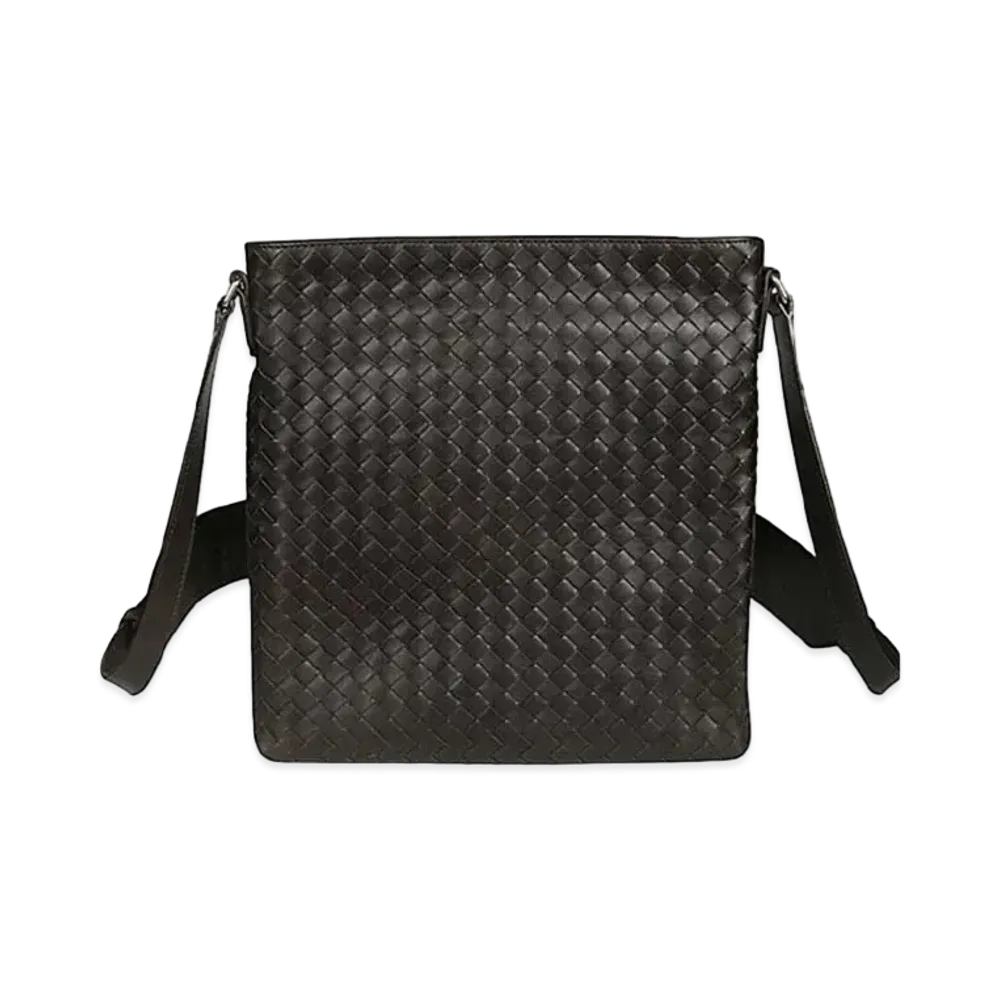Bottega Veneta Leather Shoulder Bag "Dark Brown"