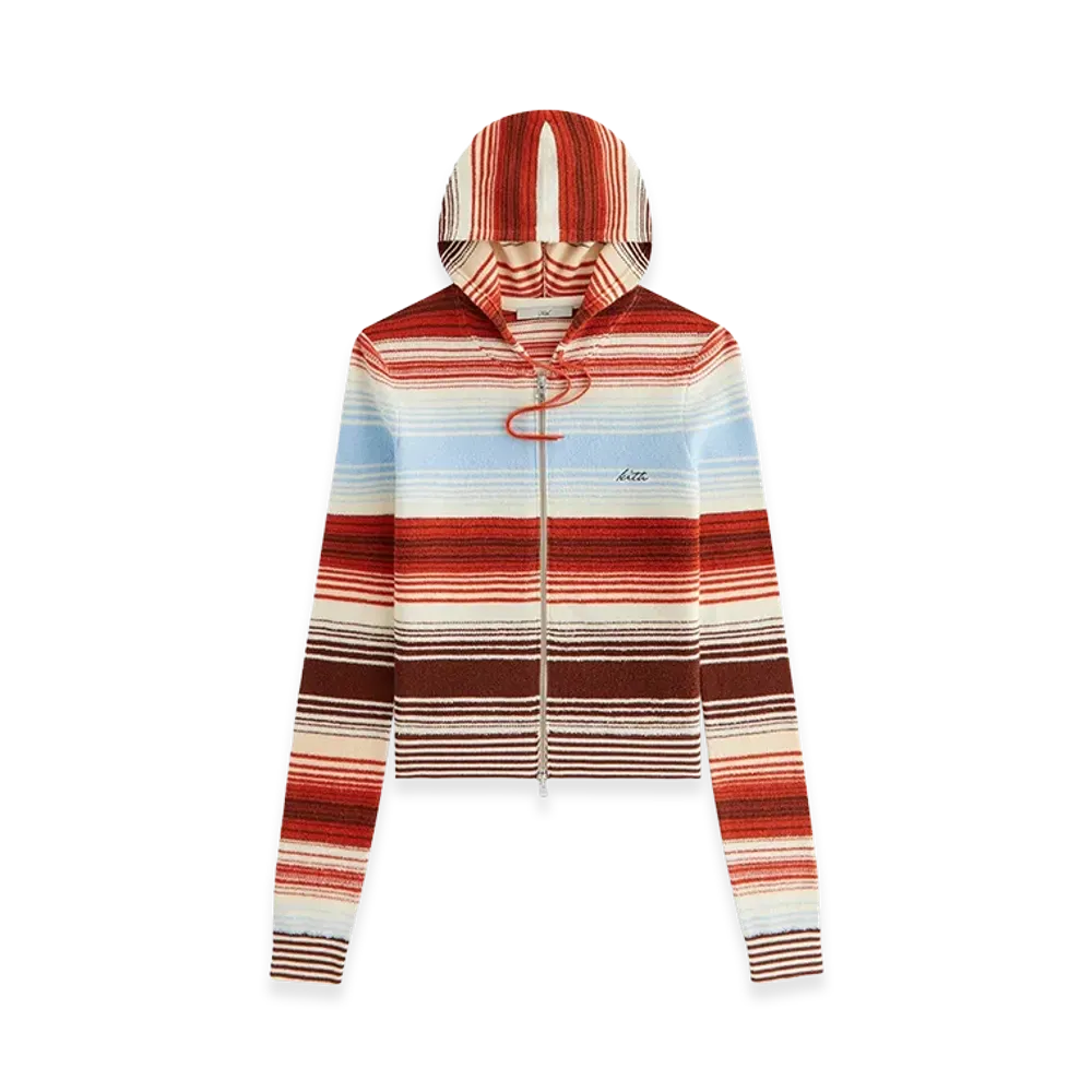 Kith Women's Adley Shrunken Multi Sweater Hoodie "Silk"