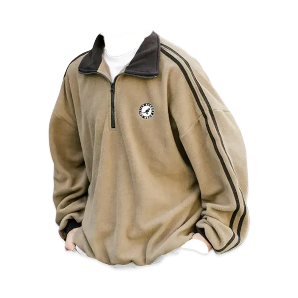 KANGOL Rocky Monroe Exclusive Micro Fleece Half Zip Sweatshirt "Beige1"