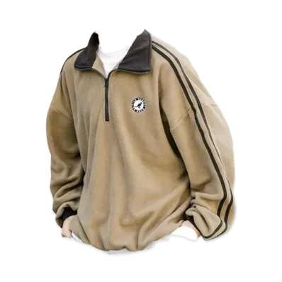 KANGOL Rocky Monroe Exclusive Micro Fleece Half Zip Sweatshirt "Beige1"