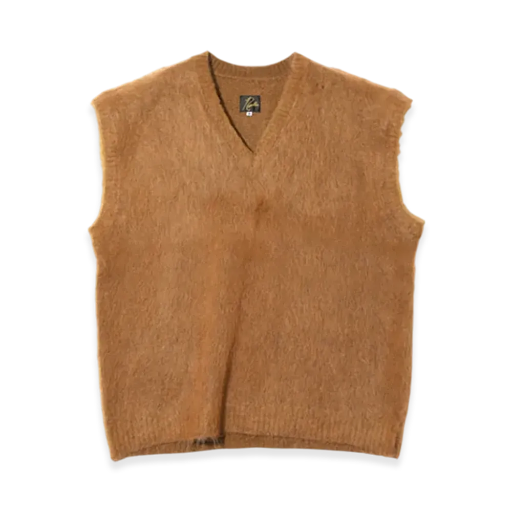 NEEDLES Mohair Knit Vest - Solid "Umber"