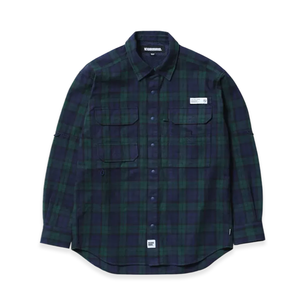NEIGHBORHOOD Tartan Check Fishing Shirt LS "Navy/Green"