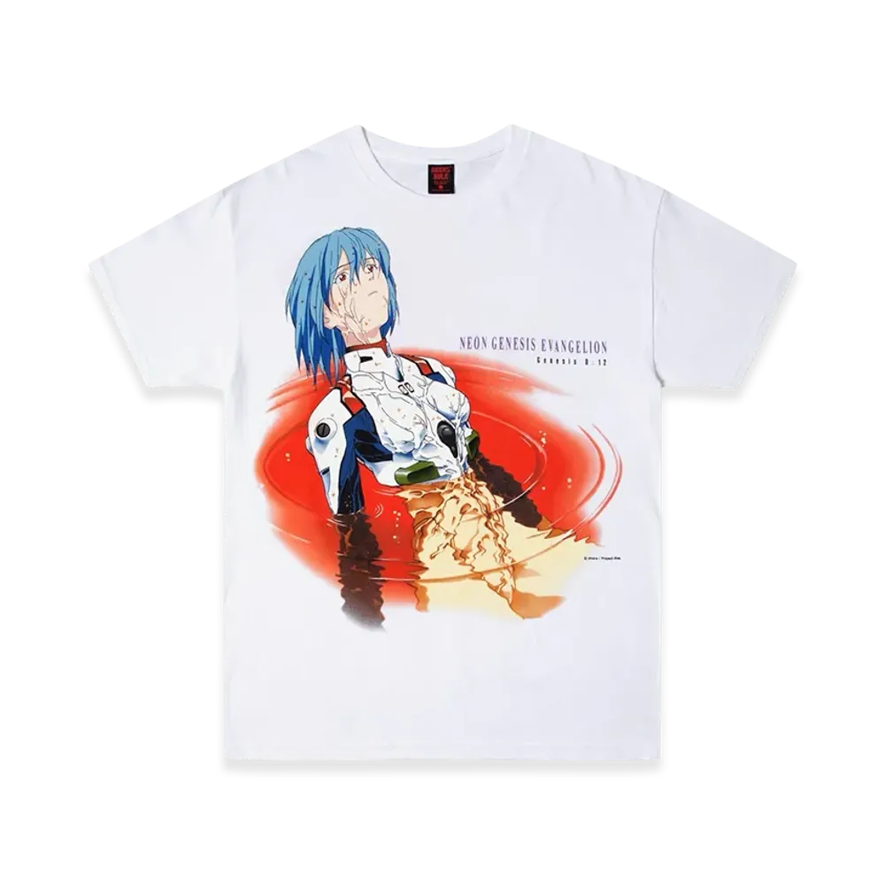 Geeks Rule x Neon Genesis Evangelion Silkscreen Printing T Shirt Rei "White"