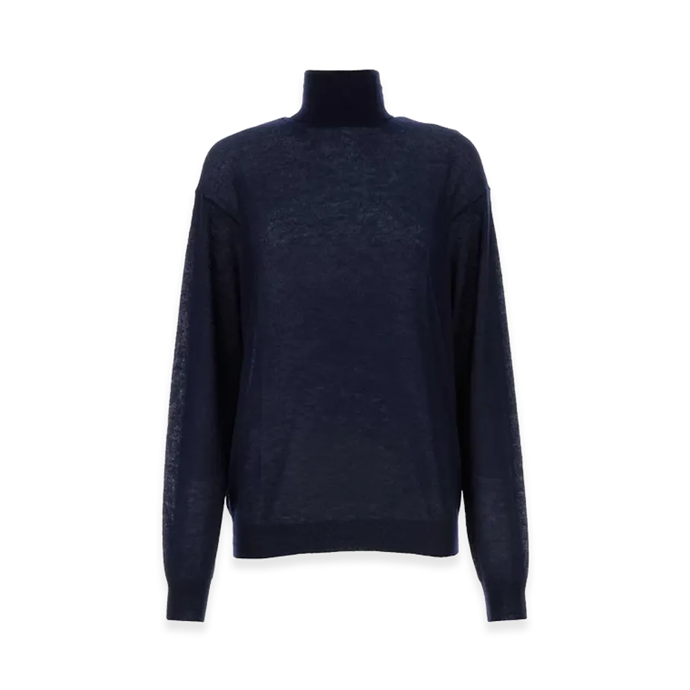 PRADA Women's Cashmere See-Through Sweater "Blue"