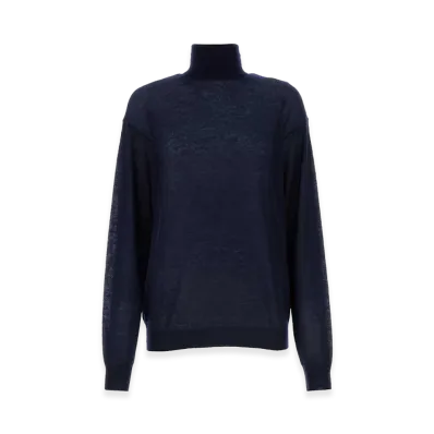 PRADA Women's Cashmere See-Through Sweater "Blue"