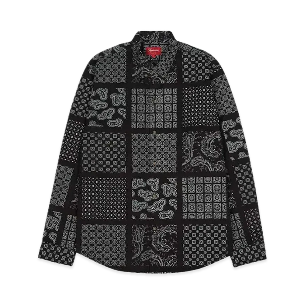 Supreme Paisley Grid Shirt "Black"