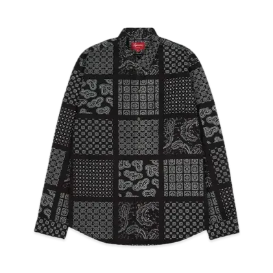 Supreme Paisley Grid Shirt "Black"