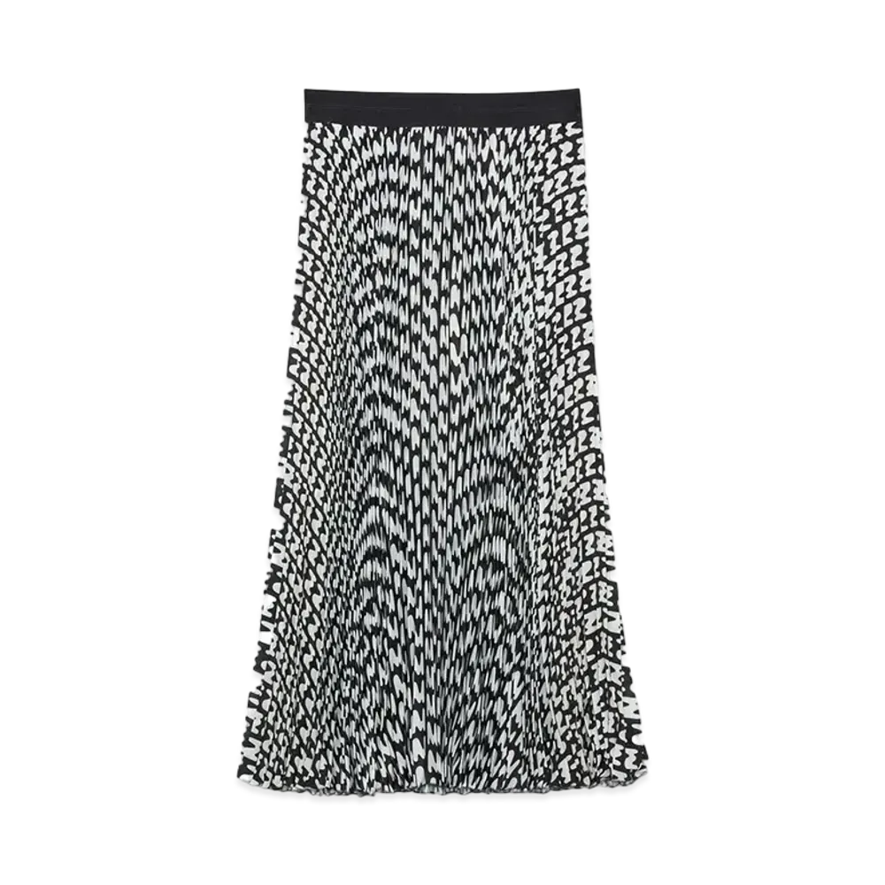 MSGM Pleated Themwave Midi Skirt "Black"